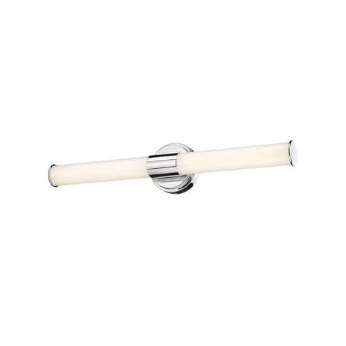 ML Lighting 2221-CH Trumann 1-Light Vanity, LED Polished Chrome - color: Polished Chrome, size: 24-Inch