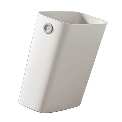 Tyenaza Small Trash Can, Plastic Wastebasket Slim Open Top Garbage Container Bin for Narrow Spaces Bedroom, Office, Living Room, Laundry,Toilet (White) - color: White