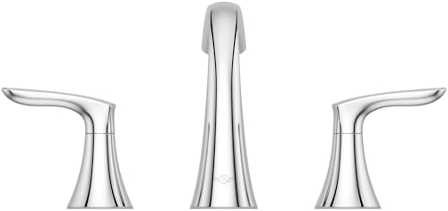Pfister Weller 8 inch Widespread 3 Hole Bathroom Sink Faucet with 2 Handle Polished Chrome Finish, Metal Pop-Up Drain Assembly and 1.2 GPM Flow Rate for Vanity LG49WR0C - color: Polished Chrome, size: 1 Pack