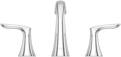 Pfister Weller 8 inch Widespread 3 Hole Bathroom Sink Faucet with 2 Handle Polished Chrome Finish, Metal Pop-Up Drain Assembly and 1.2 GPM Flow Rate for Vanity LG49WR0C - color: Polished Chrome, size: 1 Pack