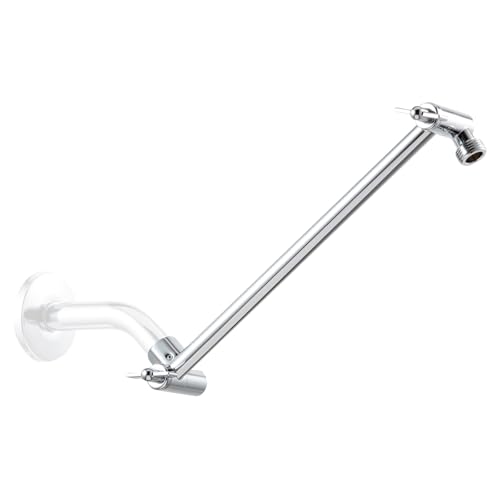 OFFO 11 inch Shower Head Extension Arm, Adjustable Height & Angle Shower Arm Extender with Locking Nut, Universal G1/2 Connector for Fixed and Handheld Showerhead, Chrome - color: Chrome, style: 11 in
