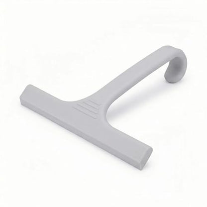 Silicone Shower Squeegee - All-in-One Design with Built-in Hook, 10 Inch Streak-Free Bathroom and car Cleaner for Glass Doors, Mirrors, Windows, Tiles Grey - color: Gray