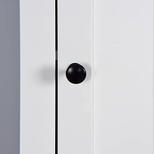 Tall Bathroom Storage Cabinet with Shelves and Door, Narrow Bathroom Cabinet with Adjustable Shelves, Slim Storage Tower, Linen Cabinet for Bedroom, Living Room (White, 15.7"L x 11.8"W x 67"H)