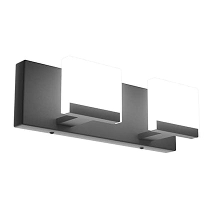 Ralbay Matte Black Vanity Light 2 Lights Bathroom Vanity Lights Acrylic LED Modern Black Bathroom Light Fixtures - color: Black, size: 2-Light