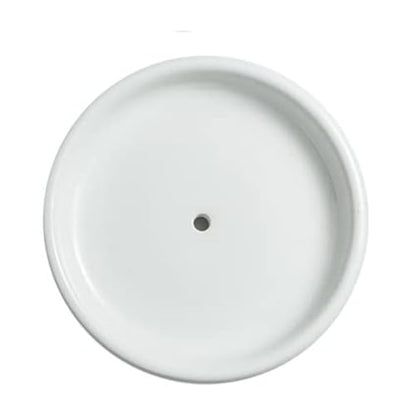 Round Self Draining Soap Dish, Small Ceramic Tray, Cute Jewelry Dish, Keep Soap Dry & Bathroom Décor (White) - color: White