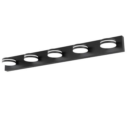 5-Light Bathroom Vanity Light, Modern LED Bathroom Light Fixture Over Mirror, Matte Black Bath Wall Lighting, Dimmable 5500K Vanity Lighting Fixture with 360°Rotable Head - color: Matte Black-Dimmable