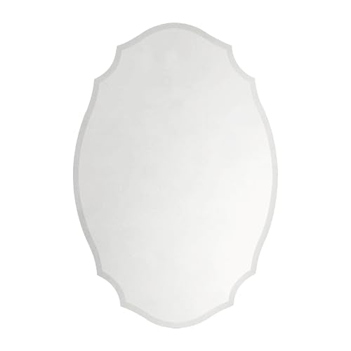 TOMACE Frameless Assymetrical Oval Medicine Cabinet with Beveled Mirror Irregular Surface Bathroom Medicine Cabinet Mirror with Storage for Bathroom, 20'' W x 30'' H - size: 20'' x 30''