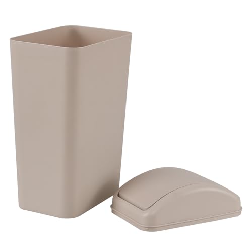 14 L Plastic Trash Can with Swing Lid, 3.5 Gallon Slim Garbage Can