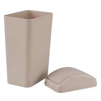 14 L Plastic Trash Can with Swing Lid, 3.5 Gallon Slim Garbage Can
