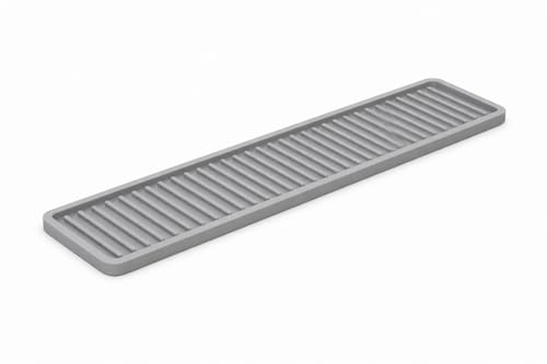 ZAPPOWARE Silicone Kitchen Sink Caddy Sponge Holder Gray - Bathroom Vanity Tray Organizer, Soap Tray for Dish Scrubber, Soap Dispenser (Gray, 17.7"x4.33") - size: 17.7"x4.33"