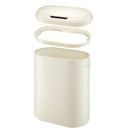 IDEALHOUSE 13 Gallon Trash Can, Automatic Touchless Kitchen Trash Can with Motion Sensor Lid, Slim Garbage Can with Soft-Close Lid, PP Trash Bin Easy Clean, 50L White for Bathroom Office Bedroom