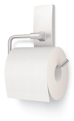 Command Toilet Paper Holder Satin Nickel with Water Resistant Command Strips, Rust Resistant Bathroom Organizer - color: Satin Nickel