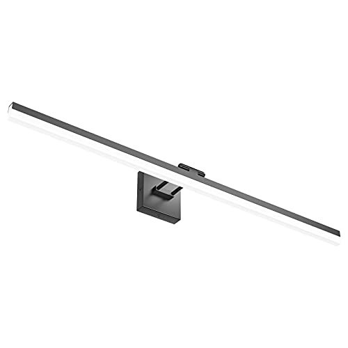 Ralbay 40" Modern LED Matte Black Bathroom Vanity Light 24W Adjustable Black Vanity Lighting Modern LED Bathroom Vanity Light Fixtures Over Mirror (6000K Cool White Light) - color: Black, size: 40 inch