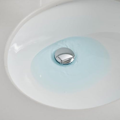 Bathroom Sink Drain, 1-1/2" to 1-3/4", Chrome | Bathroom Sink Stopper with Overflow Pop Up Drain Assembly Stopper Vessel Vanity Lavatory Commercial Bath Brass - color: Chrome