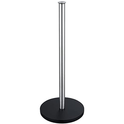 JQK Toilet Paper Storage Stand, 304 Stainless Steel Thicken 0.8mm Tissue Reserve Holder Dispenser for Bathroom, Brushed Steel, TPS180-BN - color: Brushed & Black Base