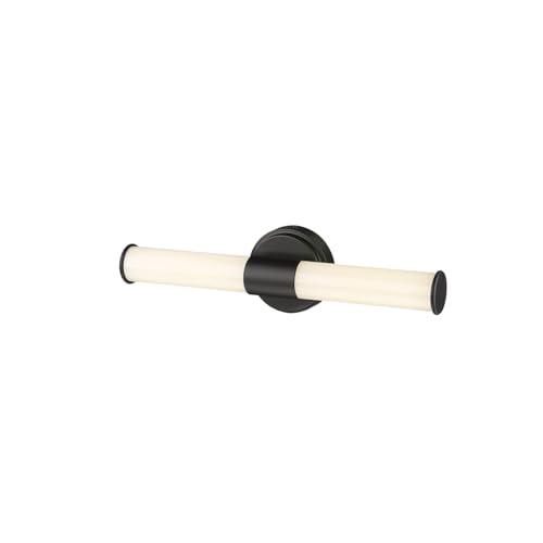 ML Lighting 2220-MB Trumann 1-Light Vanity, LED Matte Black - color: Matte Black, size: 18-Inch