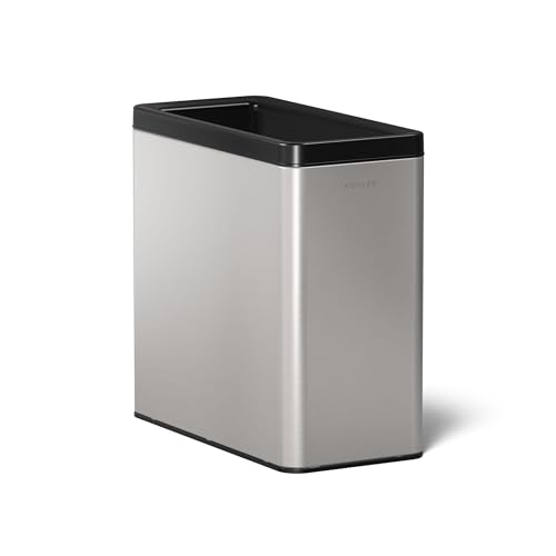 Kohler K-31313-ST 12-Liter Open-Top Trash Can, Stainless Steel - color: Stainless Steel, size: 3.1 Gallon - Open Top