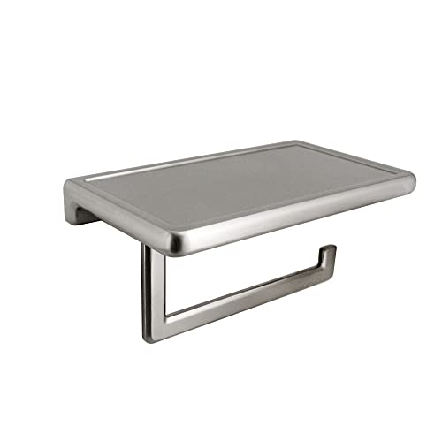 Toilet Paper Holder for Bathroom Solid ZINC Alloy Material and Superior Hotel Style Tissue Roll Holder with Cell Phone Storage Nickel Finish D500091BN - color: Brushed Nickel