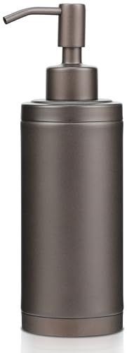 Countertop Hand Soap Dispenser, Refillable Stainless Steel Soap Pump Bottle for Bathroom & Kitchen, Free Standing - 300ml, Bronze - color: Bronze
