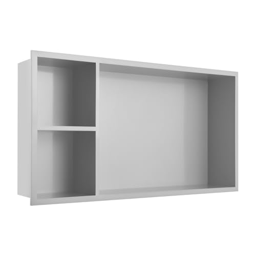 Stainless Steel Shower Niche No Tile Needed 24" X 12", Recessed Wall Niche Bathroom Shelf, Niche for Shower Wall, Shampoo Storage Organizer for Bathroom Storage - Silver