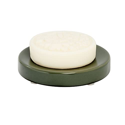 iDesign Ceramic Earth Collection Ceramic Bar Soap Dish, Moss - color: Moss, size: Soap Dish