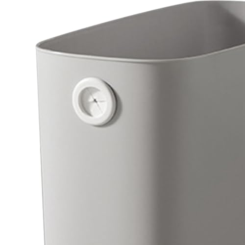 Agatige Small Trash Can, Pp Slim Open Top Narrow Garbage Container Bin Wastebasket Garbage Can with Fixing Holes for Bathroom Office Bedroom Kitchen (Grey) - color: grey