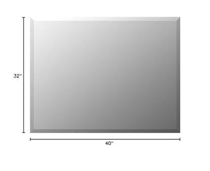 Beveled Mirror 40x32 Frameless Bathroom Wall Mirror Shatterproof | Modern Wall Mount Vanity Mirror, Hangs Horizontally or Vertically, for Over Sink, Living Room, Bedroom, Upgraded Packing - size: 32"L x 40"W
