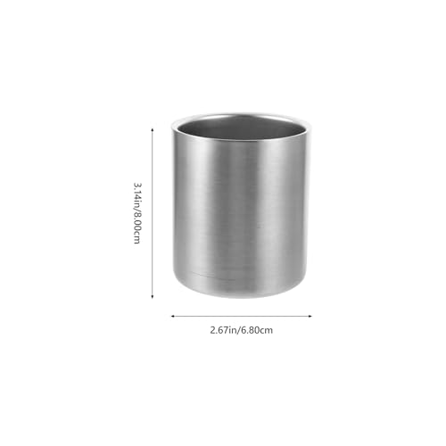 DOITOOL Toothbrush Holder for Bathroom, 304 Stainless Steel Toothbrush Tumbler Cup Water Cup Beverages Beer Cup for Home Party Travel (Silver, 300ml)