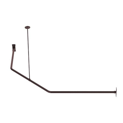 Naiture L Shape Shower Curtain Rod,18-1/2"X26"X30-1/2",Oil Rubbed Bronze | Aluminum, Includes 36" Ceiling Support & Hardware, Cut to Fit, Permanent Mount, Counterpart Wall Size 48" x 36" - color: Oil Rubbed Bronze, size: 18-1/2" X 26" X 30-1/2"