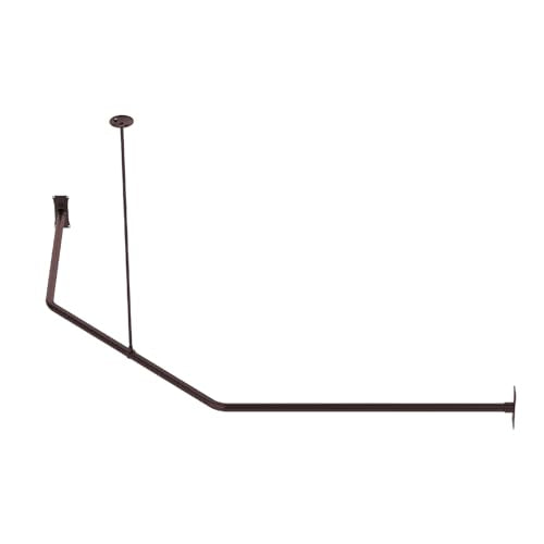 Naiture L Shape Shower Curtain Rod,18-1/2"X26"X30-1/2",Oil Rubbed Bronze | Aluminum, Includes 36" Ceiling Support & Hardware, Cut to Fit, Permanent Mount, Counterpart Wall Size 48" x 36" - color: Oil Rubbed Bronze, size: 18-1/2" X 26" X 30-1/2"