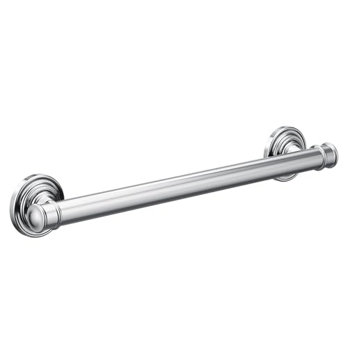 Moen YG6418CH Bathroom Safety 18-Inch Stainless Steel Traditional Bathroom Grab Bar, Chrome - color: Chrome