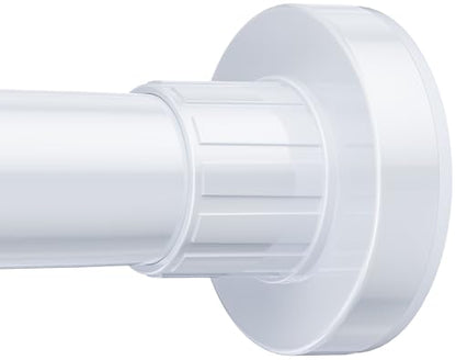 Ausemku Shower Curtain Rod 32-80 Inch Adjustable - 1 Inch Diameter Heavy Duty No drill Spring Tension Shower Rod, Non-Slip Rustproof Telescopic Rod for Bathroom, White - color: White, size: 32-80 Inches