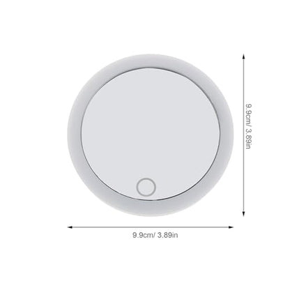 VICASKY Rechargeable LED Lighted Magnifying Makeup Mirror 10x 4-inch with 3 Suction Cups Portable Travel Vanity Cosmetic Mirror for Bathroom and On-the-go Use