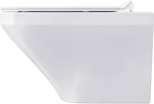 Duravit DuraStyle Elongated Toilet seat White High Gloss, Slow Closing, Stainless Steel Hinges