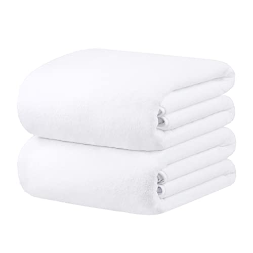 JML Bath Sheet Towel Set, 2 Pack, 35"x70", White | Microfiber - Super Soft, Absorbent, Oversized, Lint-Free for Hotel,Yoga, Sauna, SPA, Hair Wrap - color: White, size: 35 in x 70 in