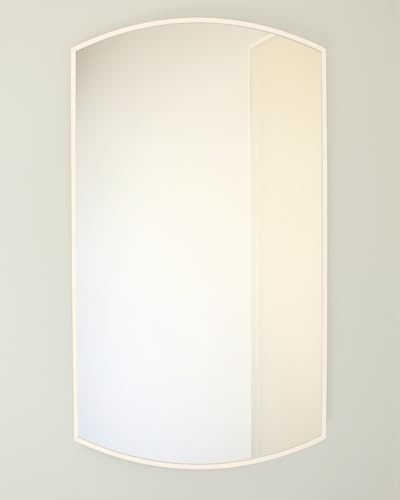 20x30 Harper Crescent Metal Framed Rectangle Recessed Bathroom Medicine Cabinet, Arced Mirror, 14x18 in-Wall Opening, Adjustable Glass Shelves, Magnet Close, White - color: White, size: 20x30
