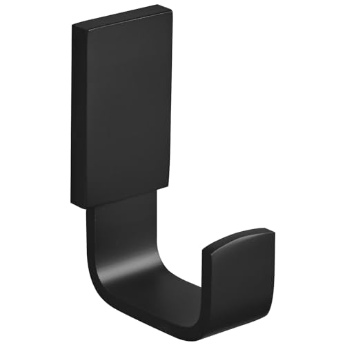 Brass Towel Hook, Bathroom Robe Coat Clothes Hook, Matte Black | Wall Mounted with Screws for Bathroom, Kitchen, Hotel, Garage, Laundry, Square Coat and Hat Hooks, Rustproof & High Quality - color: Matte Black, size: 1 Pack