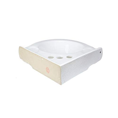 Renovators Supply Manufacturing Portsmouth 22 Inch Corner Wall Mount Bathroom Sink White Grade A Vitreous China Space Saving Floating Lavatory with Overflow 4 Inch Centerset Faucet Sink Only