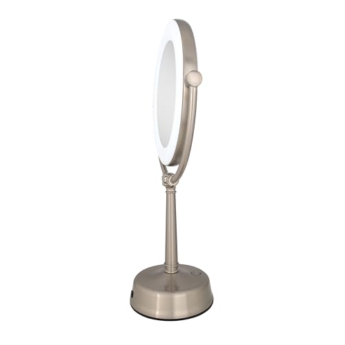 Zadro 12" Lexington LED Lighted Makeup Mirror with Magnification & Infinity Dimmer Touch Pad (Large | 12" x 20.75" | 10X/1X, Rose Gold) - color: Rose Gold