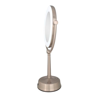 Zadro 12" Lexington LED Lighted Makeup Mirror with Magnification & Infinity Dimmer Touch Pad (Large | 12" x 20.75" | 10X/1X, Rose Gold) - color: Rose Gold