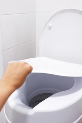 PEPE Mobility Raised Toilet Seat with Lid for Elderly 4" High | Fits Round and Elongated up to 15" Wide, Commode Seat with Sturdy Brackets, Medical Aid - color: 4 Inch