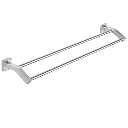 Alise Double Bath Towel Bar, 28" Towel Racks for Bathroom, Brushed Nickel | SUS304 Stainless Steel Bathroom Towel Holder, Quick Drying Towel Hanger Towel Rod Wall Mounted, Useable Length 26.5" - color: Brushed Nickel, size: 28-Inch (2-Bars)