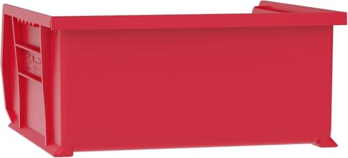 Akro-Mils 30235 AkroBins Plastic Storage Bins, 11"x11"x5", Red, 6-Pack | Space-Saving Stackable Bins for Garage, Pantry, Craft Organization - color: Red