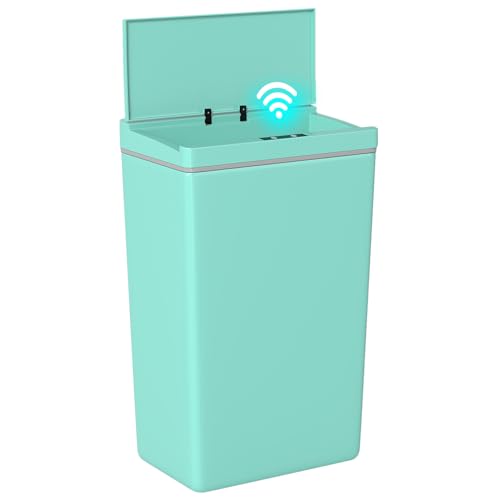 BestOffice 13 Gallon Trash Can Plastic Kitchen Trash Can Automatic Touch Free High-Capacity Garbage Can with Lid for Bedroom Bathroom Home Office 50 Liter Blue - color: Blue