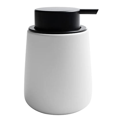 Soap Dispenser Ceramic with Easy-to-Press Pump Hand Lotion Liquid Dispenser for Shampoo Bathroom Kitchen 12 oz Black White - color: Blackwhite