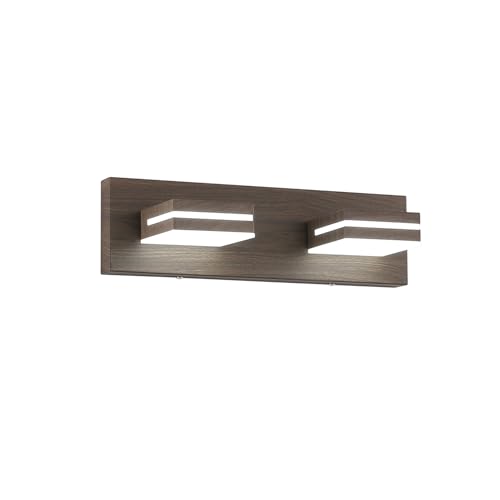SineRise LED Modern Bathroom Vanity Light Fixtures, Modern Acrylic Bathroom Wall Lighting Fixtures Over Mirror, 2-Light, 15.5-Inch, Brown, 100%-0% White - color: Brown, 100%-0% White, size: 2-Light, 15.5-Inch