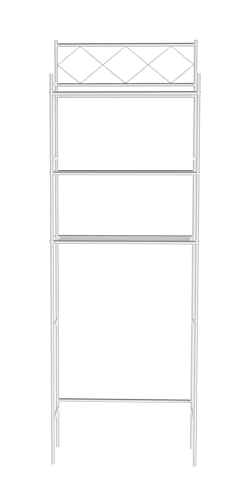 J&V TEXTILES 3-Shelf Bathroom Organizer Over The Toilet, Bathroom Spacesaver (Black) - color: Black