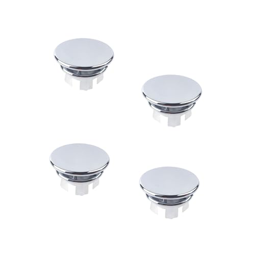 4 Pack Bathroom Basin Sink Round Tidy Trim Chrome Round Overflow Cover Rings Hole Replacement Ceramic Pots for Home,Sink,Bathroom,Kitchen - color: Double Layer