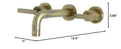 Kingston KS8123CML Wall Mount Bathroom Faucet, Antique Brass - color: Antique Brass
