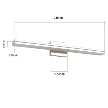 SineRise LED Modern Bathroom Vanity Light Bar (24-Inch, 3000K/4000K/6000K), Chrome Dimmable Modern Acrylic Bathroom Wall Lighting Fixtures Over Mirror - color: Chrome, size: 24-Inch